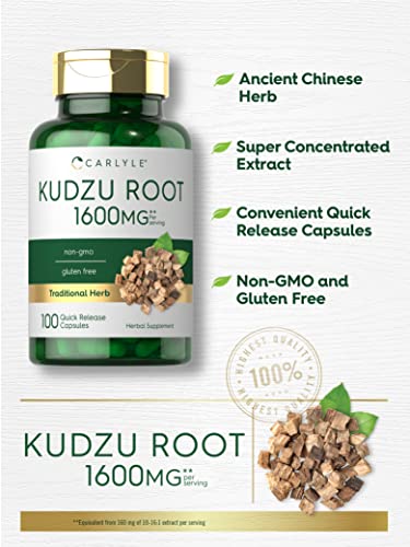 Carlyle Kudzu Root | 100 Extract Capsules | Non-GMO and Gluten Free Formula Carlyle