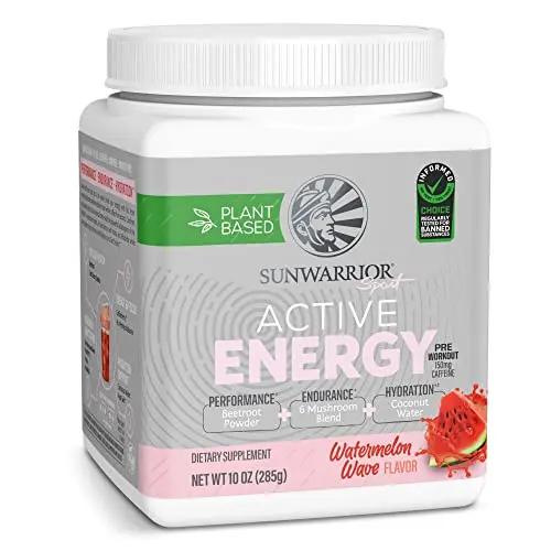 Sunwarrior Plant-Based Preworkout Powder Hydration Blend | Coconut Water Mushroom