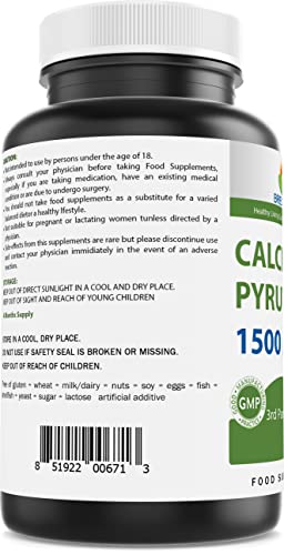 Brieofood Calcium Pyruvate 1500mg per Serving - 240 Vegetarian Capsules Brieofood