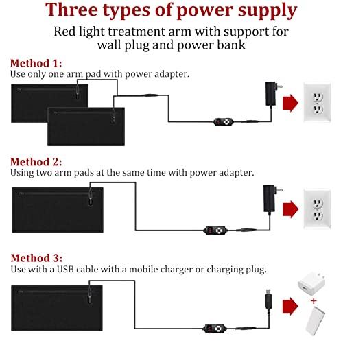 NEXTWOOD 660nm and 850nm Infrared Red Light Arm Therapy Wrap Belt with Timer & Brightness Setting Red NEXTWOOD