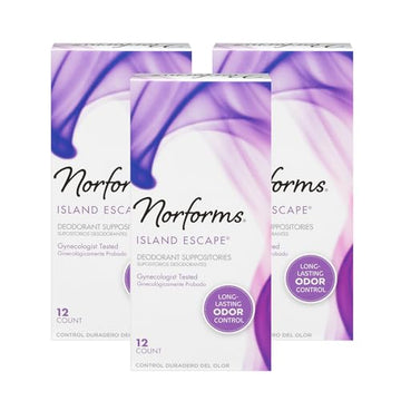 Norforms Feminine Deodorant Suppositories, Long Lasting Odor Control, Tropical Splash Scent