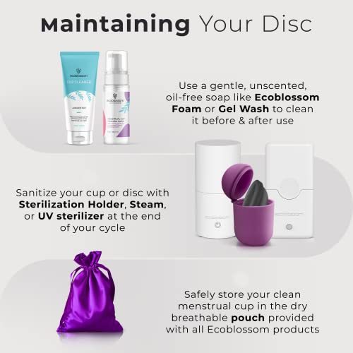 EcoBlossom Reusable Menstrual Disc with Removal String - The Most Reliable Medical Grade Silicone EcoBlossom