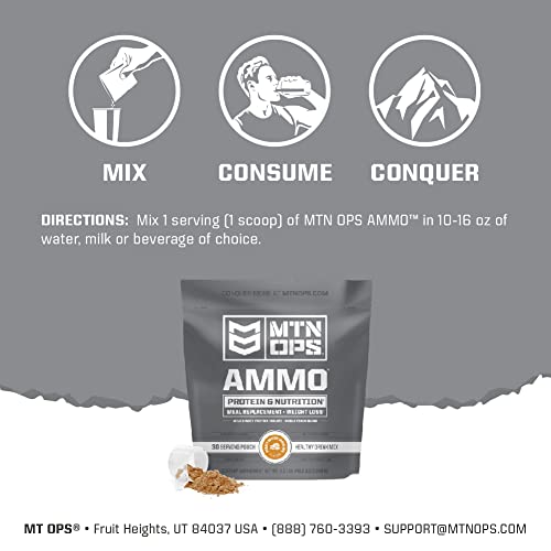 MTN OPS Ammo Protein Powder Meal Replacement Shake for Lean Muscle Building MTN OPS