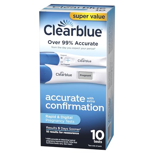 Clearblue Pregnancy Test Combo Pack, 10ct - Digital with Smart Countdown & Rapid Clearblue