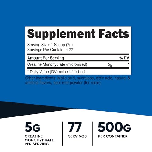 Nutricost Creatine Monohydrate Powder (Watermelon, 500 Gram) - Micronized Creatine Nutricost