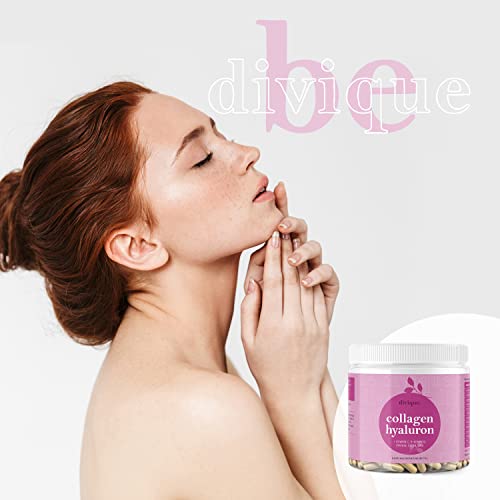 Collagen Capsules Divique Collagen Hyaluron 1500mg Collagen Peptides Type 1, 2, 3, 5, 10 Divique