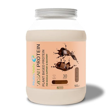 NutriVolv Vegan Plant Based Protein Powder | Milk Chocolate Flavour 900g | Pea & Rice Protein Blend