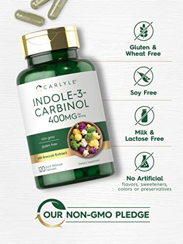 Carlyle Indole-3-Carbinol (I3C) 400mg | 120 Capsules | Advanced Formula Carlyle