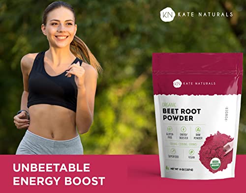 Kate Naturals Beet Root Powder for Baking & Smoothies (8oz) USDA Organic Beetroot Powder Kate Naturals