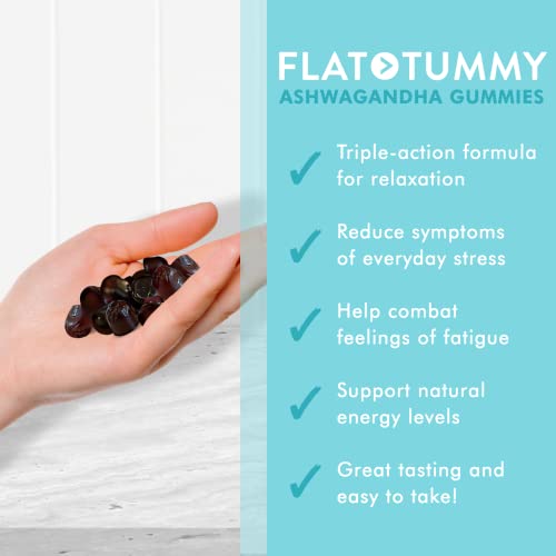 Flat Tummy Tea Ashwagandha Gummies (60 Count) feat. Lemon Balm - Destress,Calm Flat Tummy Tea