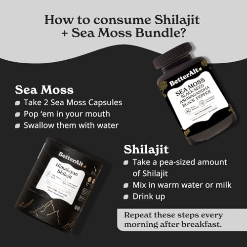 Better Alt Energy Duo with Pure Himalayan Shilajit Resin 30 gm & Sea Moss Capsules Better Alt