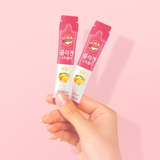 KWANGDONG Vita500 Mango Collagen Peptides Stick Jelly, with Vitamin C, to Support Skin KWANGDONG