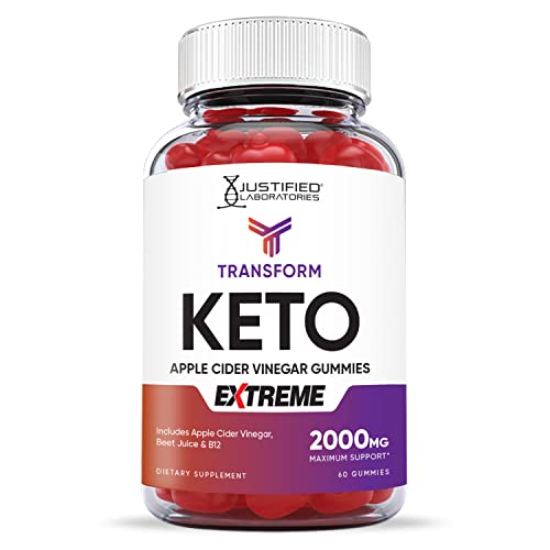 Transform Keto ACV Gummies Extreme Formula 2000MG Vegan Non GMO with Pomegranate Justified Laboratories