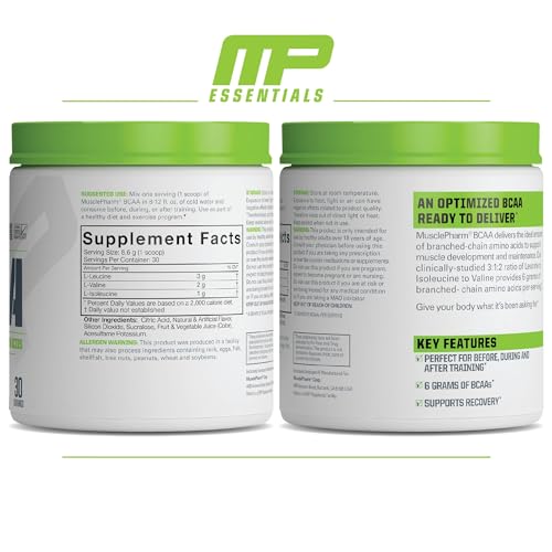 MusclePharm Essentials BCAA, Fruit Punch - 30 Servings Muscle Pharm