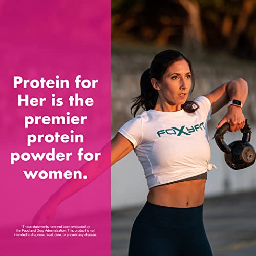 FoxyFit Protein for Her, Caramel Mocha Whey Protein Powder with CLA and Biotin FoxyFit
