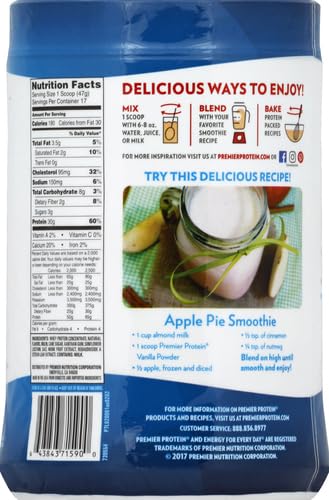 Premier Protein Powder, Vanilla Milkshake, 30g Protein, 1g Sugar, 100% Whey Protein Premier Protein