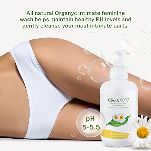 Organyc Feminine Intimate Wash for Sensitive Skin with Chamomile, Free from Chlorine, Parabens Organyc