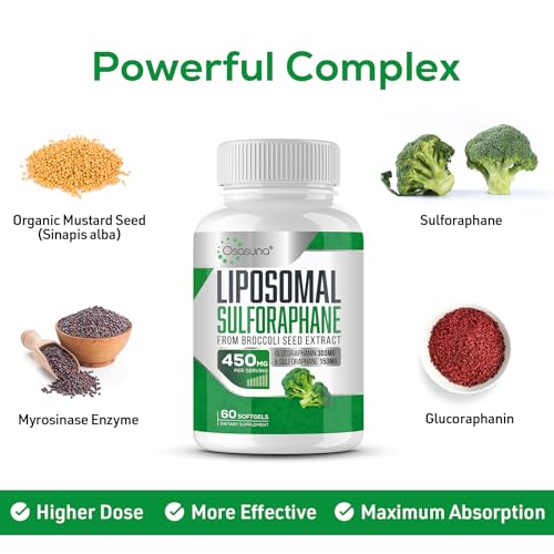 Osasuna Liposomal Sulforaphane 450MG, Maximum Absorption, 240 Softge