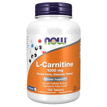 NOW Supplements, L-Carnitine 1,000 mg, Purest Form, Amino Acid, Fitness Support