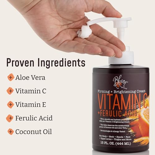 BLOOM Vitamin C Cream + Collagen Cream Body Lotion & Face Moisturizer 2PC Skincare BLOOM IT'S A GREAT SKIN DAY!