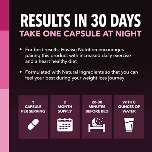 Night Time Fat Burner for Women | Weight Loss and Sleep Support Blend With Vitamin D HAVASU NUTRITION