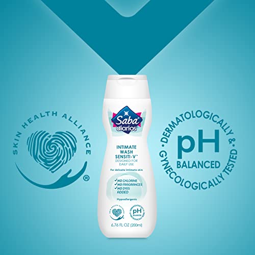 Saba Sensiti-V Intimate Wash, Feminine Hygiene Wash, 6.76 fl oz (Pack of 6) Saba