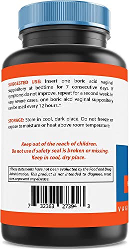 Nova Nutritions Boric Acid Vaginal Suppositories - 100% Pure Made in USA - USP Medical Grade Fine Powder Nova Nutritions