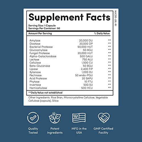 Nucific Digestive Enzyme Supplement to Support Digestion and Nutrient Bioavailability Nucific