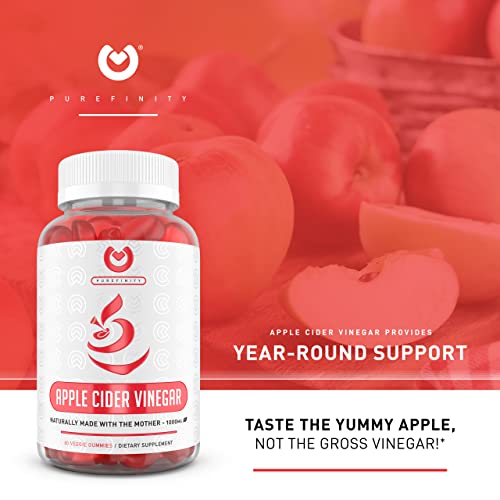 PUREFINITY Apple Cider Vinegar Gummies – Raw, Natural, Unfiltered ACV from The Mother PUREFINITY