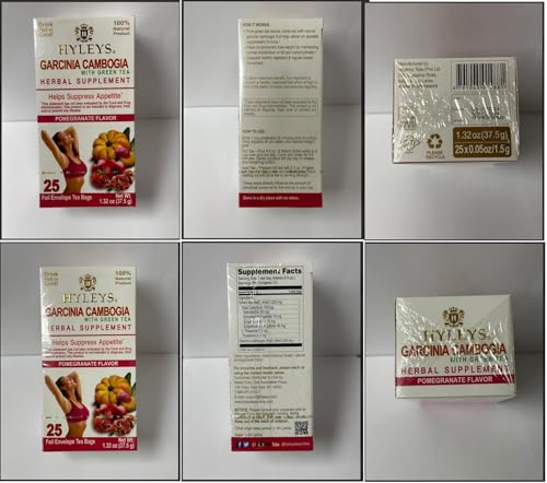 Hyleys Tea Garcinia Cambogia Green Tea with Pomegranate Flavor - 25 Tea Bags Hyleys Tea