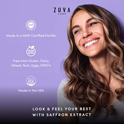 Saffron Supplements - 100% Pure Saffron Extract Mood Enhancer for Women and Men ZuvaLabs