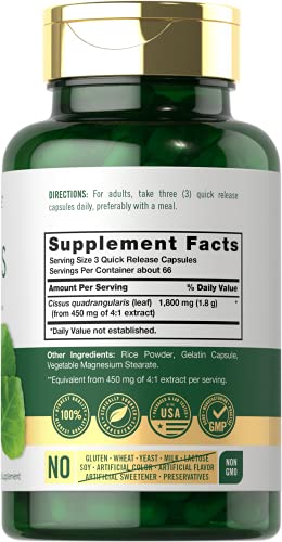 Carlyle Cissus Quadrangularis 1800mg | 200 Capsules | Traditional Herb Extract Carlyle