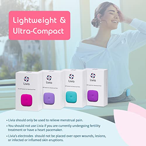 Livia Menstrual Pain Relief Device, Purple - The Off Switch for Period Pain - Portable Unit with Stick Livia