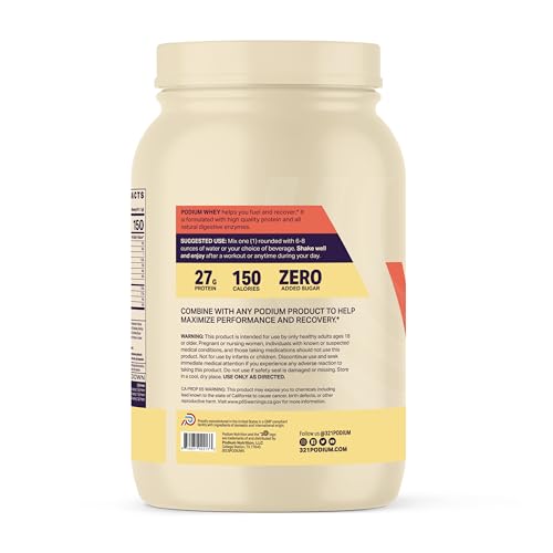 Podium Nutrition, Whey Protein Powder, Peanut Butter Crunch, 22 Servings, 27g of Whey Podium Nutrition