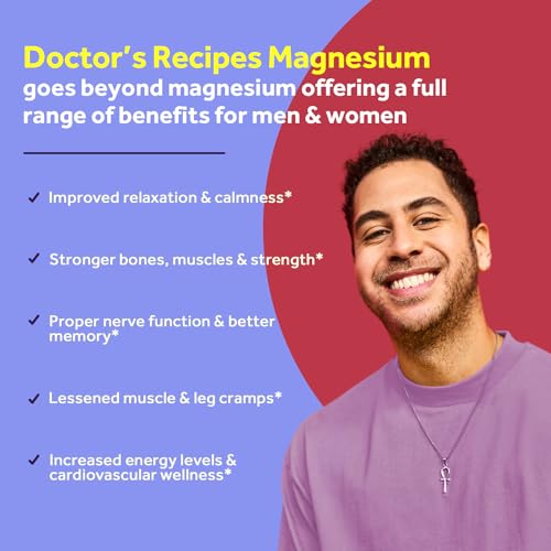Doctor's Recipes Magnesium Glycinate for Men & Women, 100mg Elemental Mag, 90 Caps Doctor's Recipes