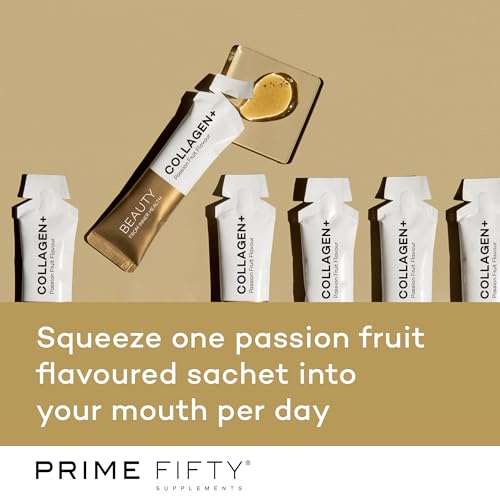 Prime Fifty Liquid Collagen 5,000mg, 14 x 15ml Sachets – Passion Fruit Flavour FutureYou Cambridge