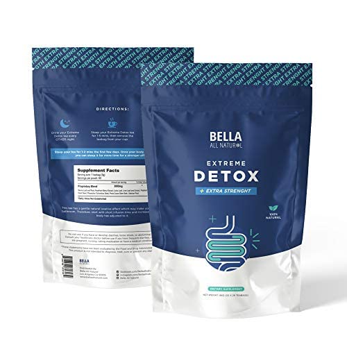 Bella All Natural Extreme Detox Tea - Body Cleanse, Colon Cleanser & Detox, Natural Herbs Bella All Natural