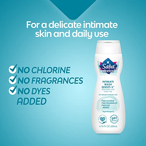 Saba Sensiti-V Intimate Wash, Feminine Hygiene Wash, 6.76 fl oz (Pack of 6) Saba
