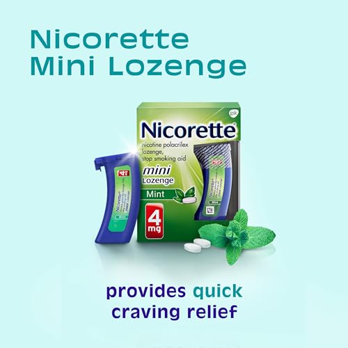 Nicorette 4 mg Mini Nicotine Lozenges to Quit Smoking - Mint Flavored Stop Nicorette