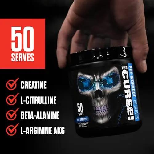 JNX SPORTS The Curse! Pre Workout Powder - Blue Raspberry 50 Servings | Preworkout JNX SPORTS