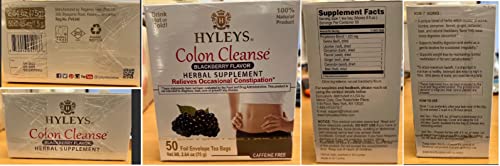 Hyleys Colon Cleanse Tea Blackberry Flavor - 50 Tea Bags (6 Pack - 300 Tea Bags Total)