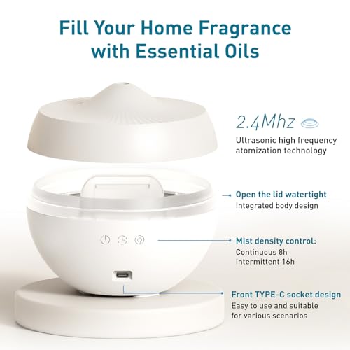 Essential Oil Diffuser, 300ML Quiet Premium Humidifier, Natural Home Fragrance Aroma Diffuser Colobles