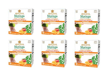 Hyleys Tea Moringa Oleifera with Mango Flavor - 50 Tea Bags (6 Pack - 300 Tea Bags total) (Miracle Tree Tea)