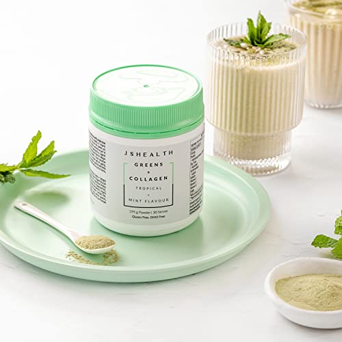 JSHealth Super Greens Powder - Greens & Collagen Powder - Superfood Powder with Marine Collagen Peptides JSHealth