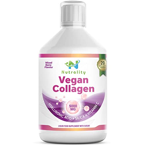 Nutrality Vegan Liquid Collagen | Premium-Grade 5000mg Hydrolyzed Collagen Peptides with Silica, Biotin Nutrality