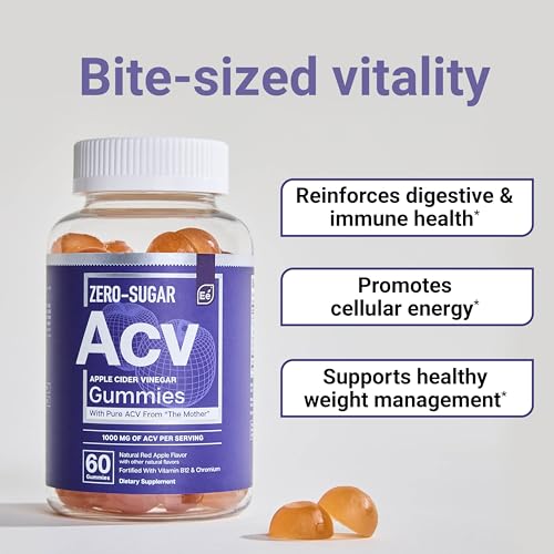 Essential Elements Zero-Sugar ACV Apple Cider Vinegar Gummies from “The Mother” Essential Elements
