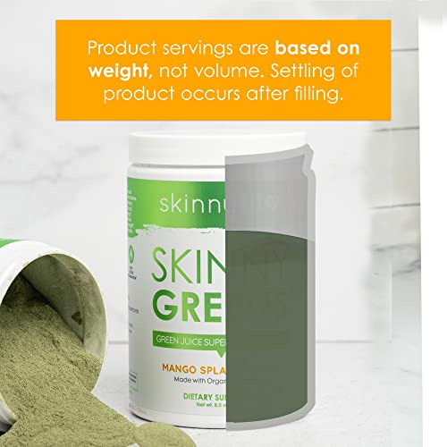 SkinnyFit Mango Splash Skinny Greens, Green Juice Superfood Powder, Natural Energy SkinnyFit