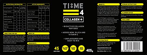 Time 4 Collagen + 45 Servings – Pure Hydrolysed Collagen Powder for Women & Men Time 4 Nutrition