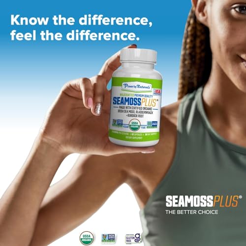 Power By Naturals Sea Moss Plus - USDA Certified Organic Wildcrafted Irish Seamoss Power By Naturals