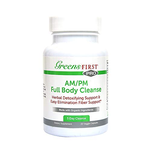 Greens First Full Body AM/PM Cleanse, 20 Veggie Capsules – Supplement for Natural Detox Greens First